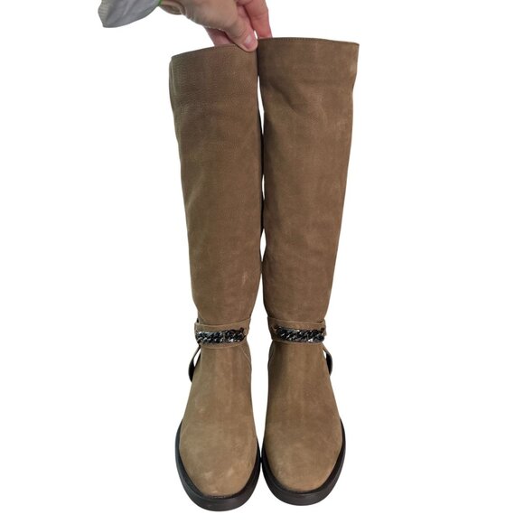 Steve Madden Quin Nubuck Leather Tall Boots Tan Brown size 39 (8.5-9) - Picture 4 of 14